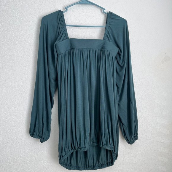 Moda International for Victoria's Secret Bra Top with Balloon Sleeves, Green, XS - Picture 2 of 8